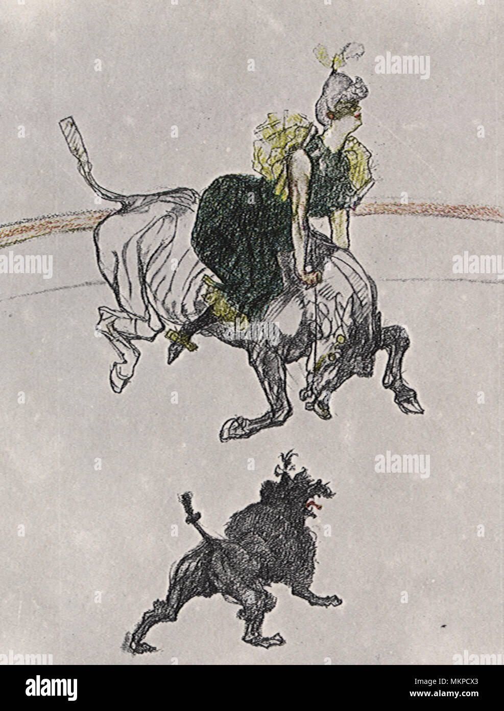 Donna su un cavallo in un circo Foto Stock