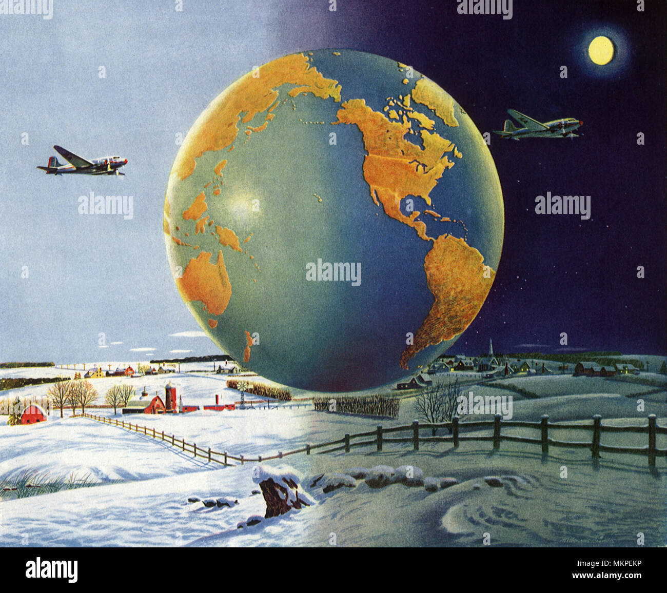 Di giorno e di notte sulla terra Foto Stock