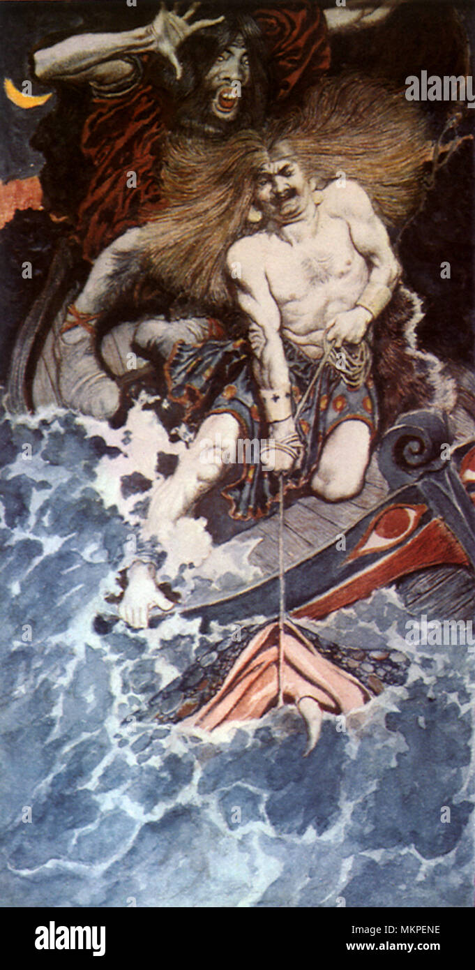 La pesca di Thor e Hymir Foto Stock