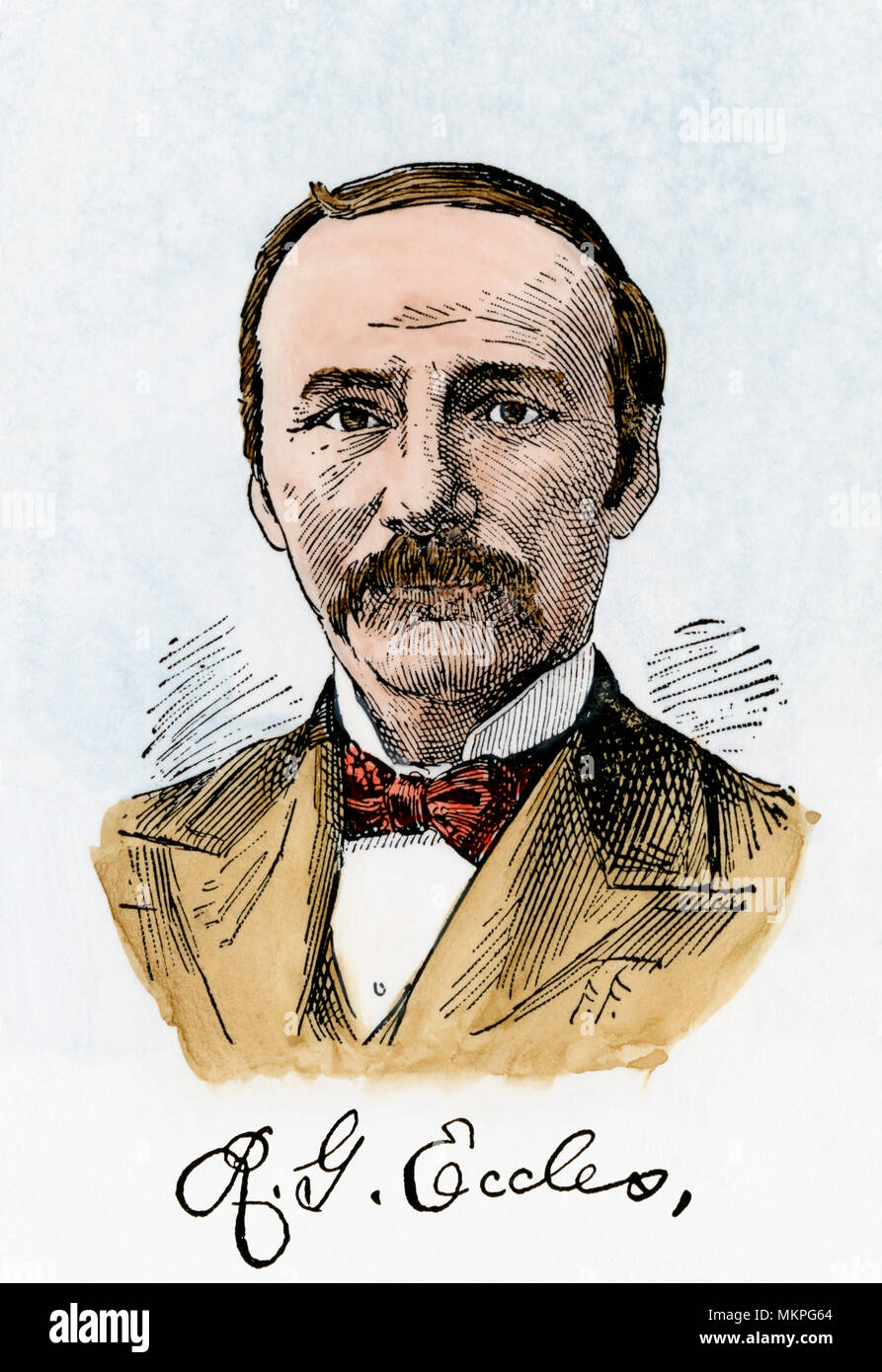 Il dottor Robert Gibson Eccles. Colorate a mano la xilografia Foto Stock