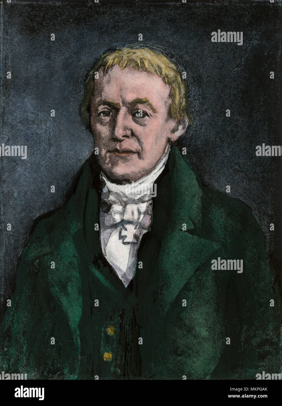 Giovanni Battista de Lamarck, naturalista francese. Colorate a mano di mezzitoni una illustrazione Foto Stock