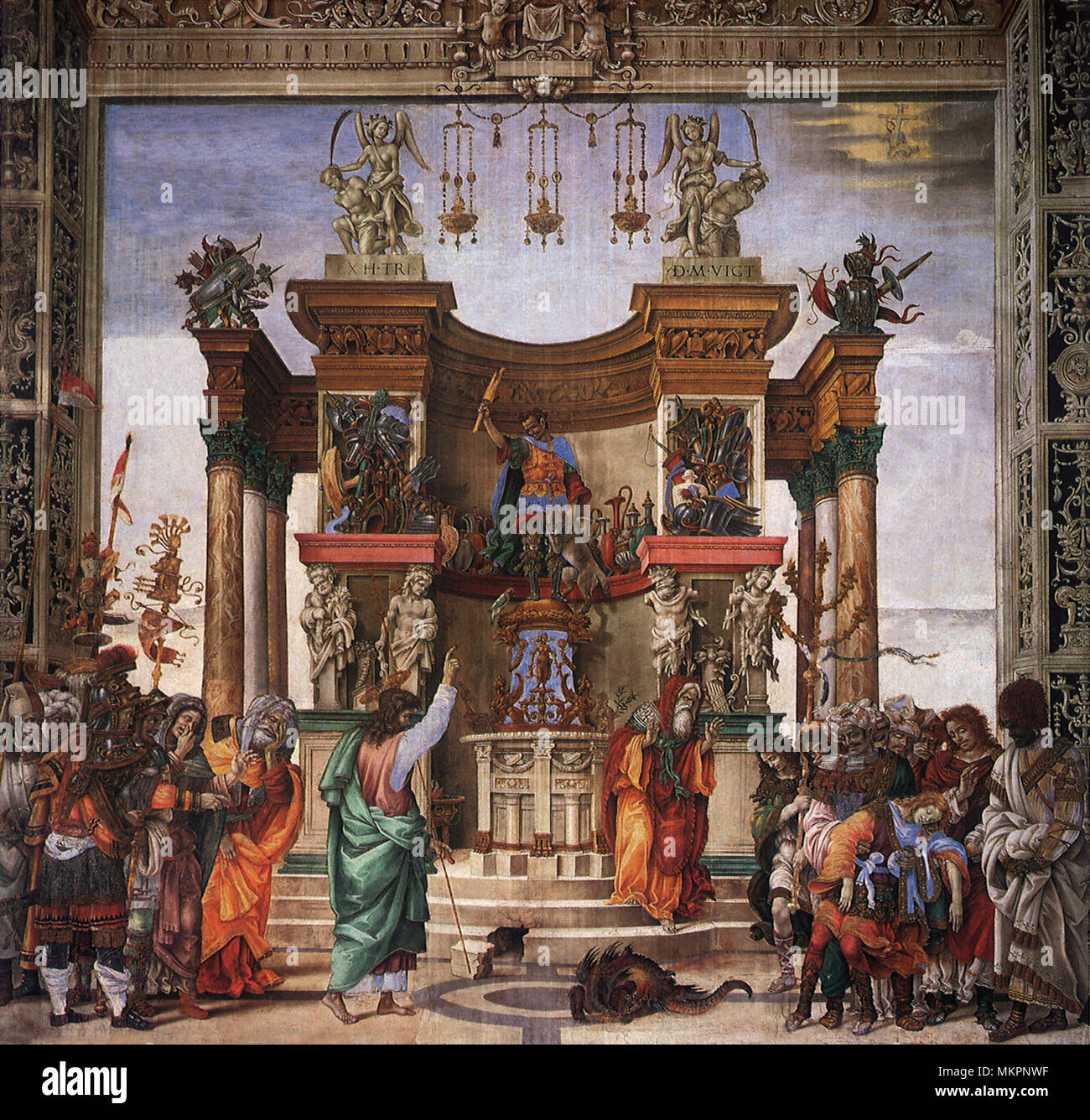 Saint Philip Exorcizing un demone Foto Stock