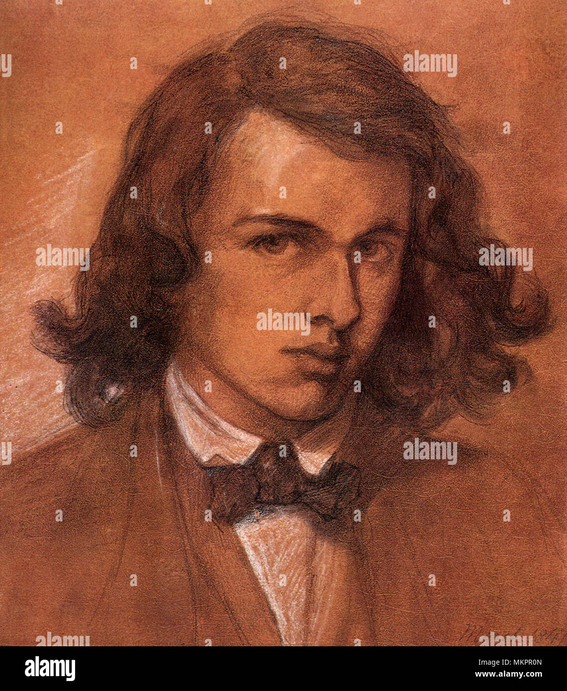 Autoritratto di Gabriel Charles Dant Rossetti Foto Stock