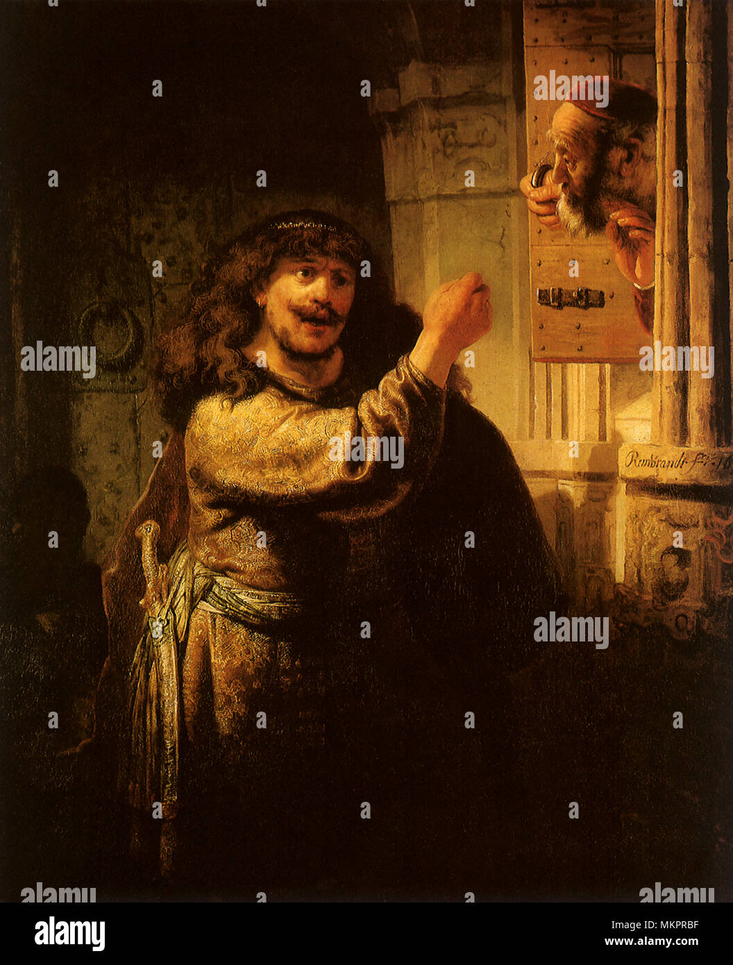 Sansone che minacciano la sua Father-In-The-Law Foto Stock