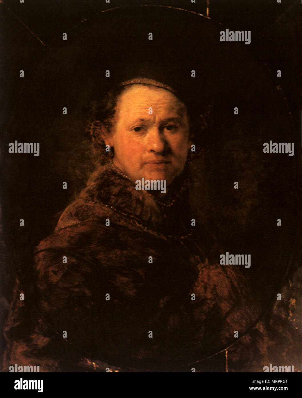 Fake autoritratto di Rembrandt Foto Stock