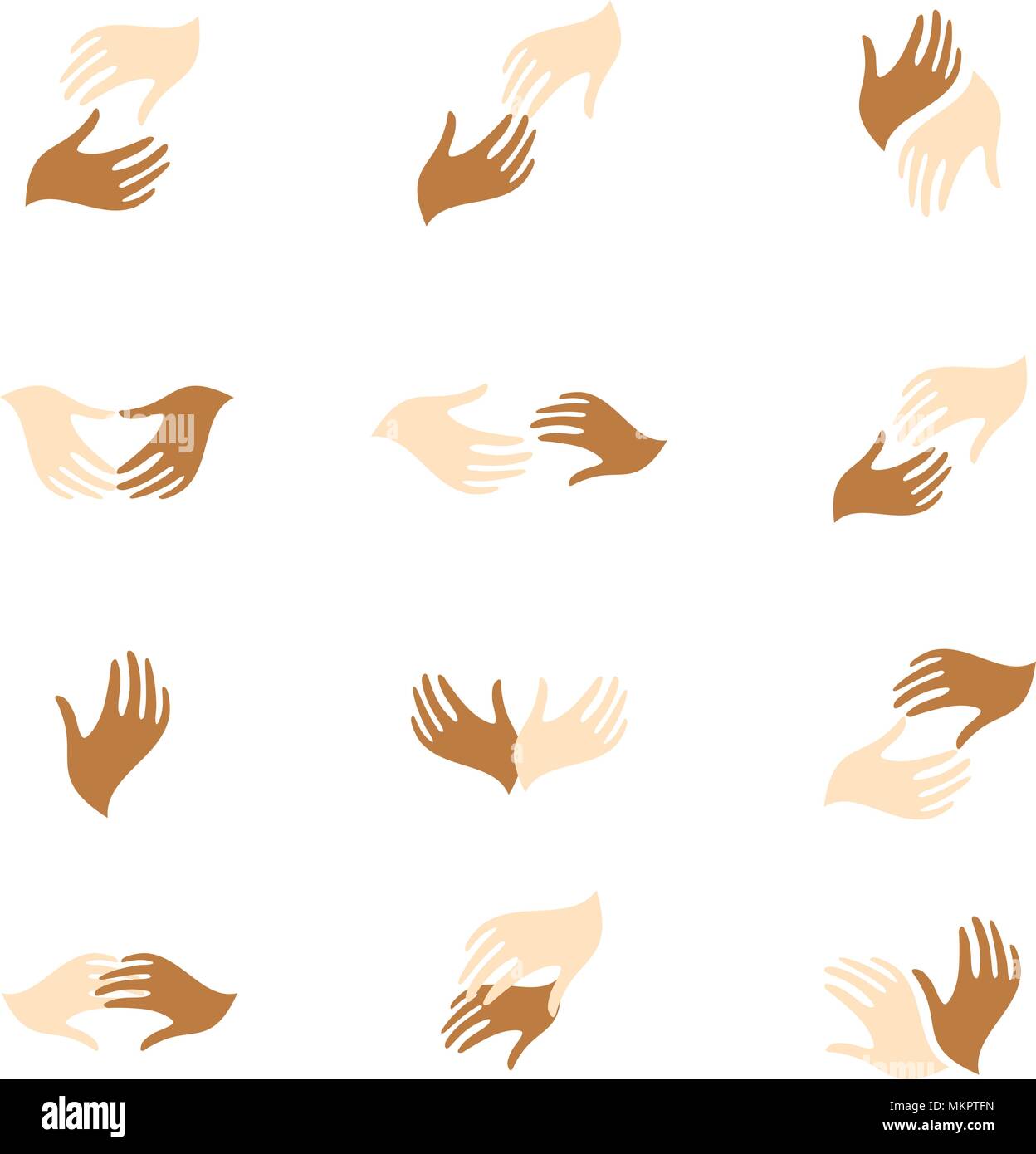 Logo. Vettore. Le mani. Unione. Illustrazione Vettoriale