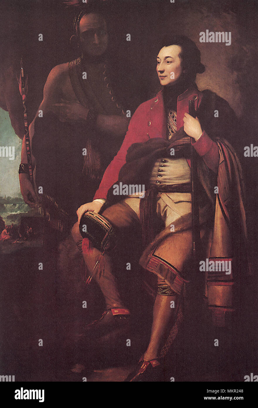 Mohawk capo indiano, Joseph Brant e Guy Johnson 1786 Foto Stock