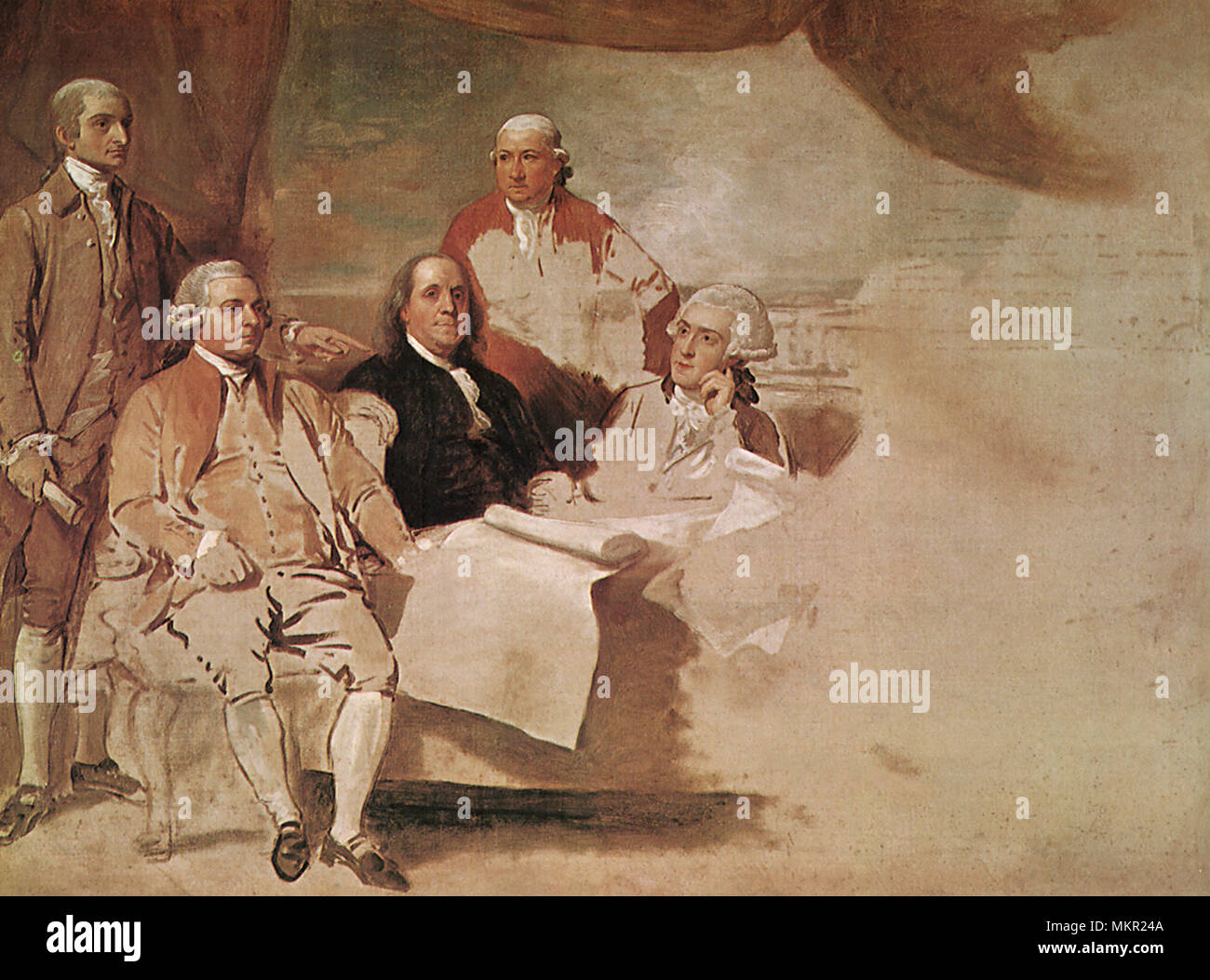 Mohawk capo indiano, Joseph Brant e Guy Johnson 1783 Foto Stock