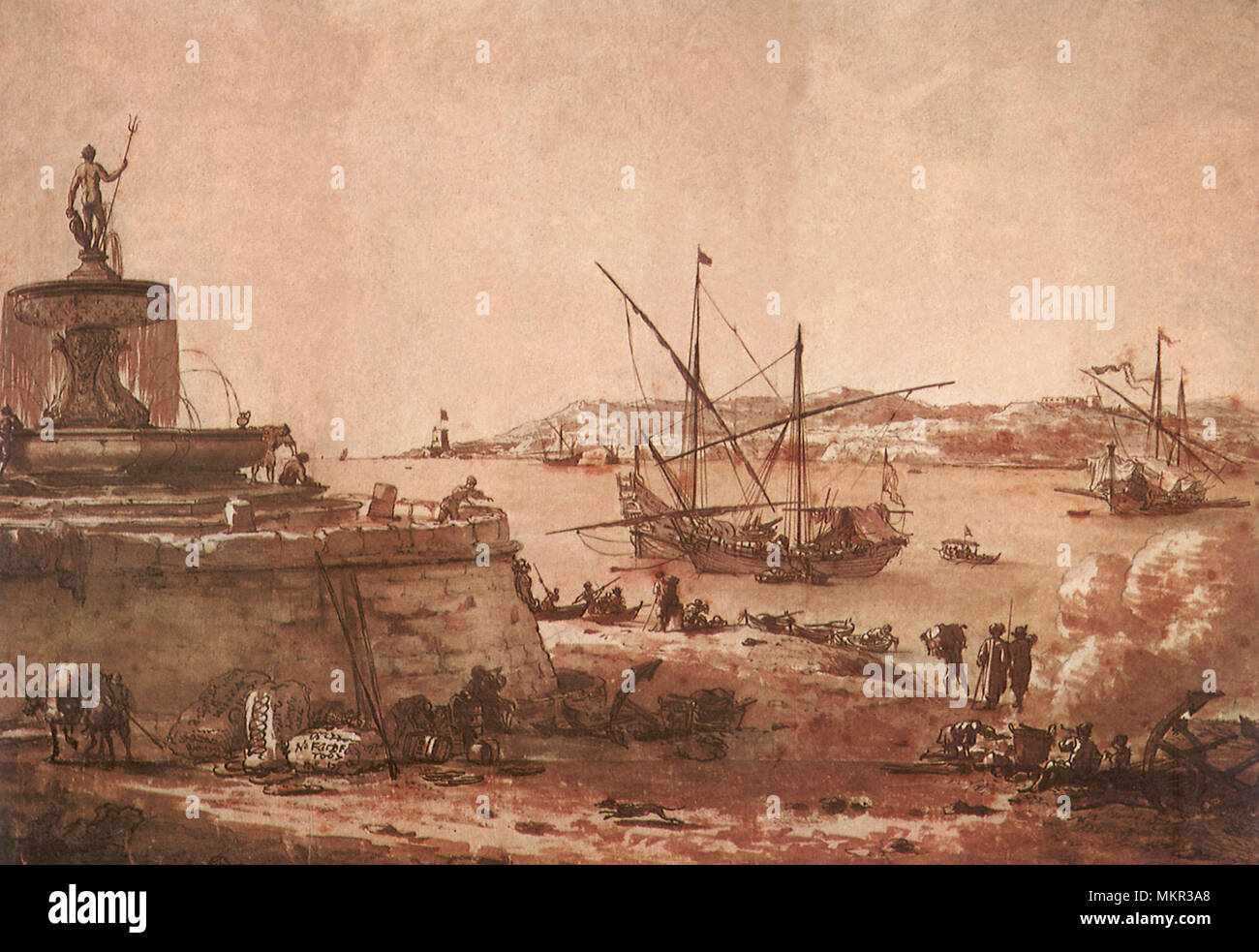 Vista del porto di La Valletta a Malta Foto Stock