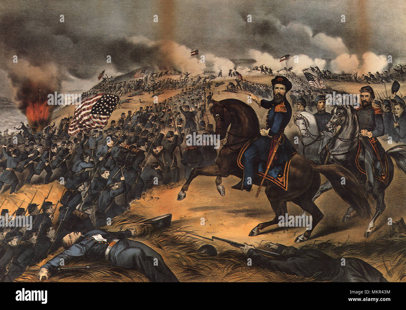 L'assalto di Fort Donelson, Tennessee, Febbraio 15th, 1862 Foto Stock