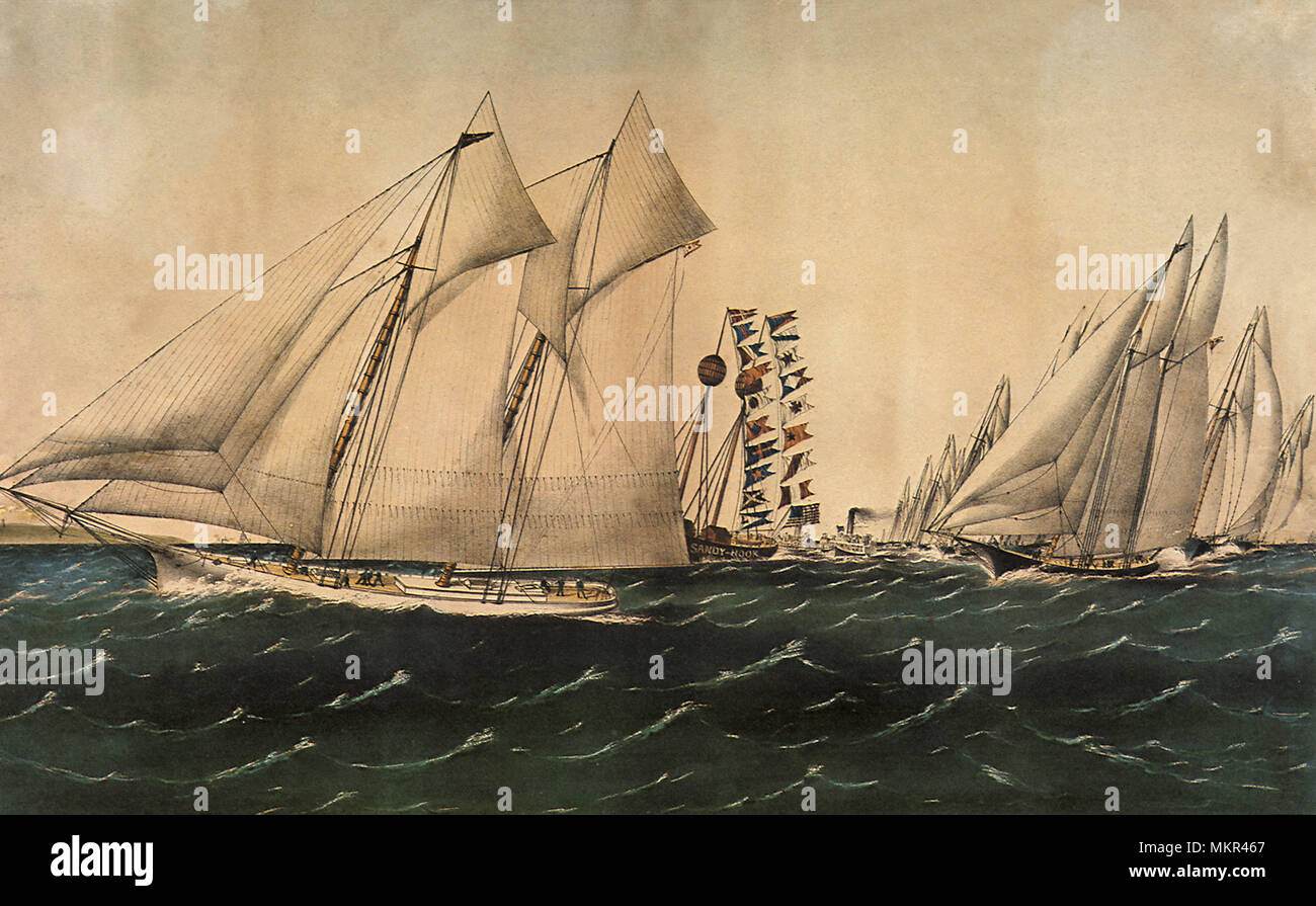 Il grande International Yacht Race, 8 Agosto 1870 Foto Stock