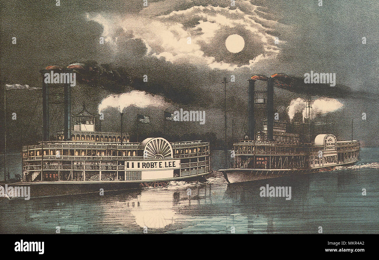 Il grande Mississippi Steamboat Race Foto Stock