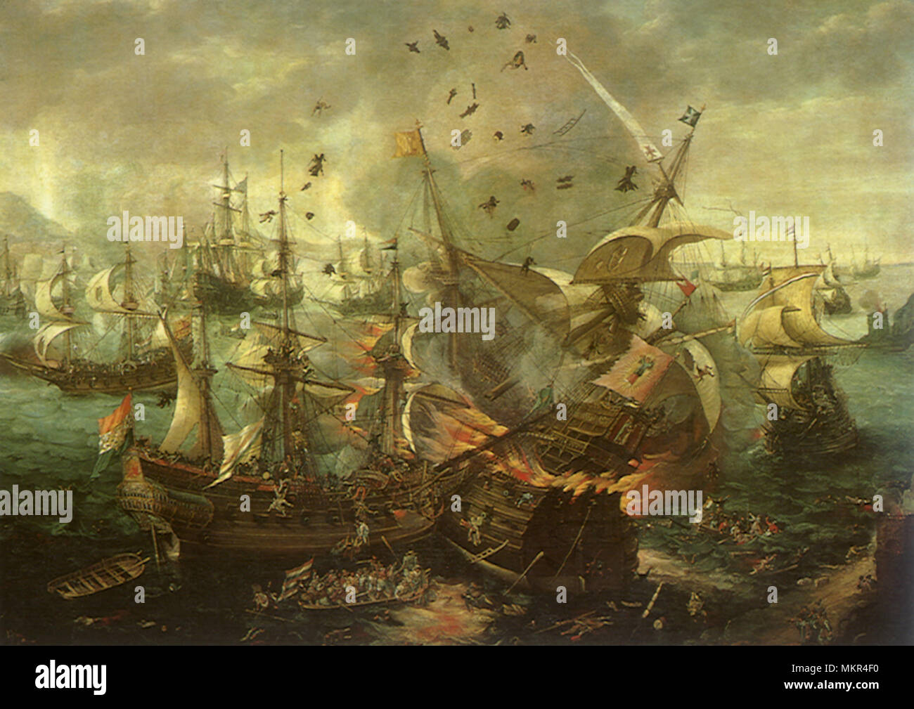 La battaglia di Gibilterra, 25 aprile 1607 Foto Stock