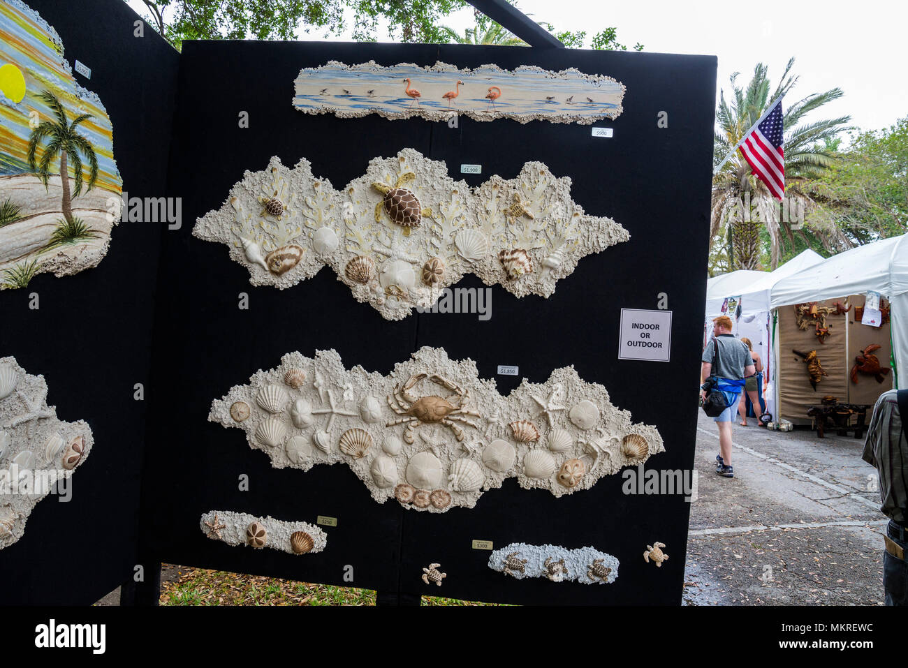 Festival di Primavera a Gainesville, Florida, offre una varietà di espressione e di esperienze. Trovata la spiaggia e gli oggetti marino colato in sculture di sabbia. Foto Stock