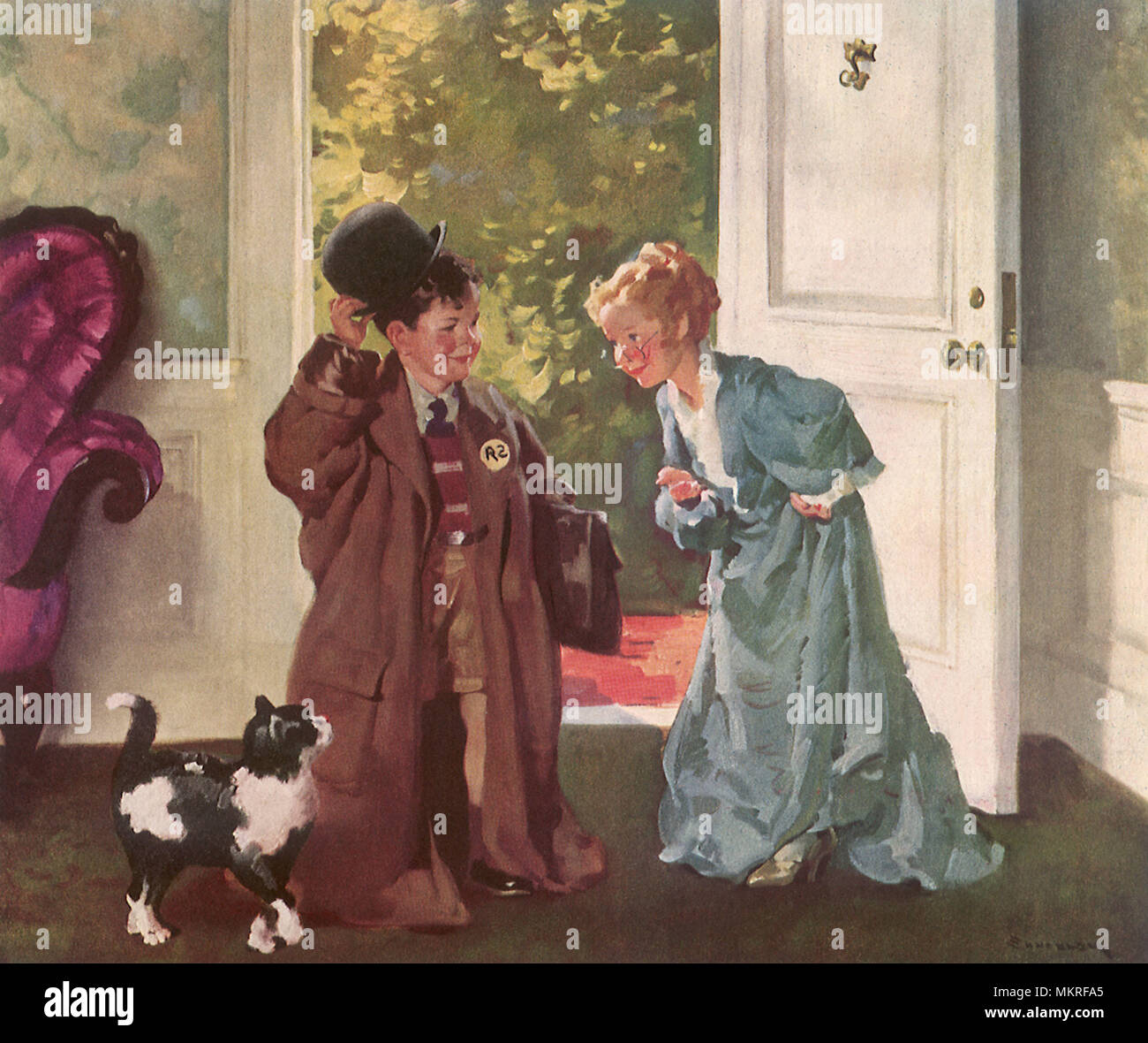 Un ragazzo e una ragazza giocare Dress-Up Foto Stock