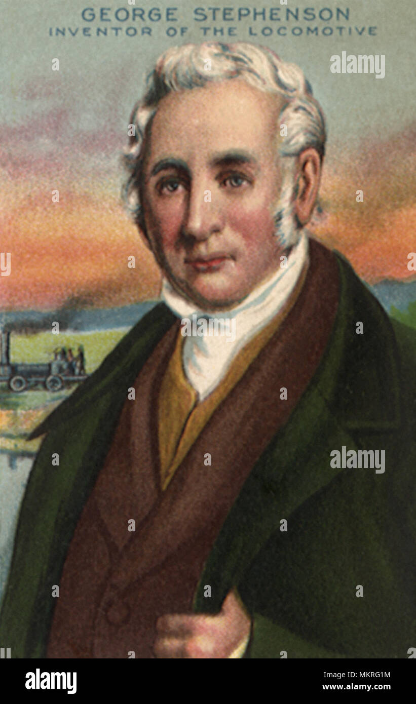 George Stephenson inventore della locomotiva Foto Stock