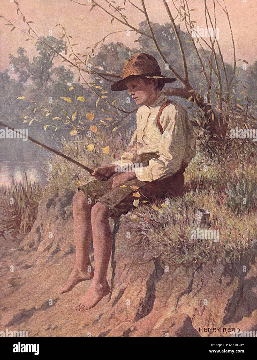 Pesca del ragazzo Foto Stock