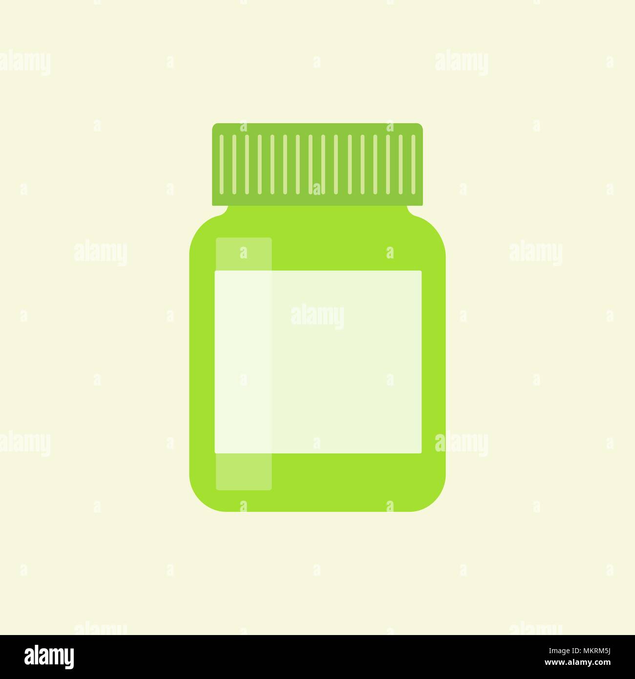 Medical pulire la bottiglia di plastica modello. Mock up contenitore per pillole, droga, compresse, capsule, vitamine. Vettore isolato illustrazione. Illustrazione Vettoriale