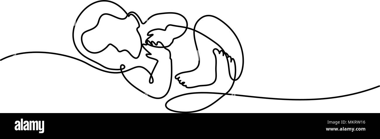 Carino bambino è sdraiato su sfondo bianco Illustrazione Vettoriale
