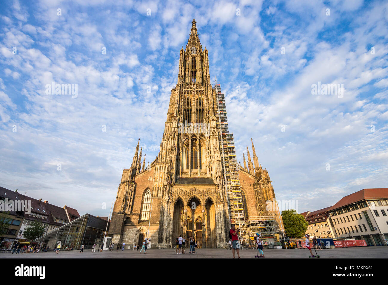 Ulm, Germania. L'Ulm Minster (Ulmer Munster), un tempio Luterano e chiesa più alto in tutto il mondo Foto Stock