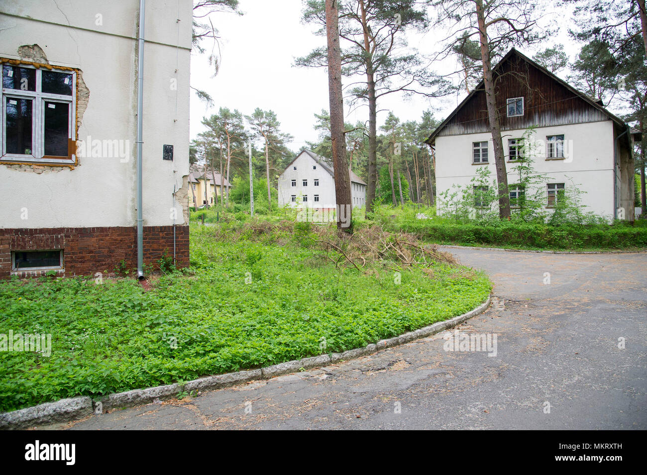 Casa in ex-nazista tedesco base militare, utilizzato dal 1957 al 1993 dall Unione Sovietica come militari di guarnigione di comunicazione del gruppo settentrionale di forze o Foto Stock