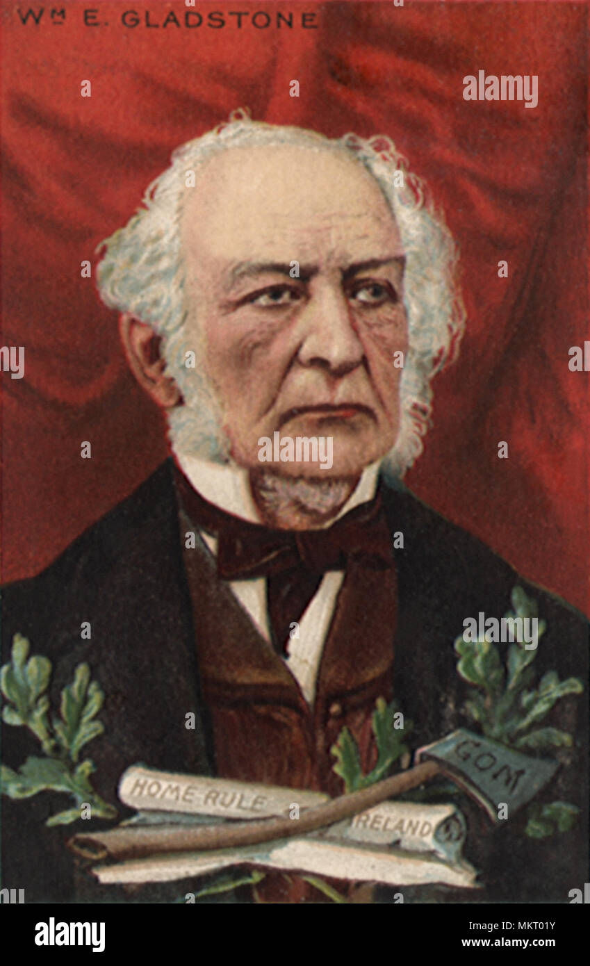 William E. Gladstone attivista politico irlandese per Home regola Foto Stock
