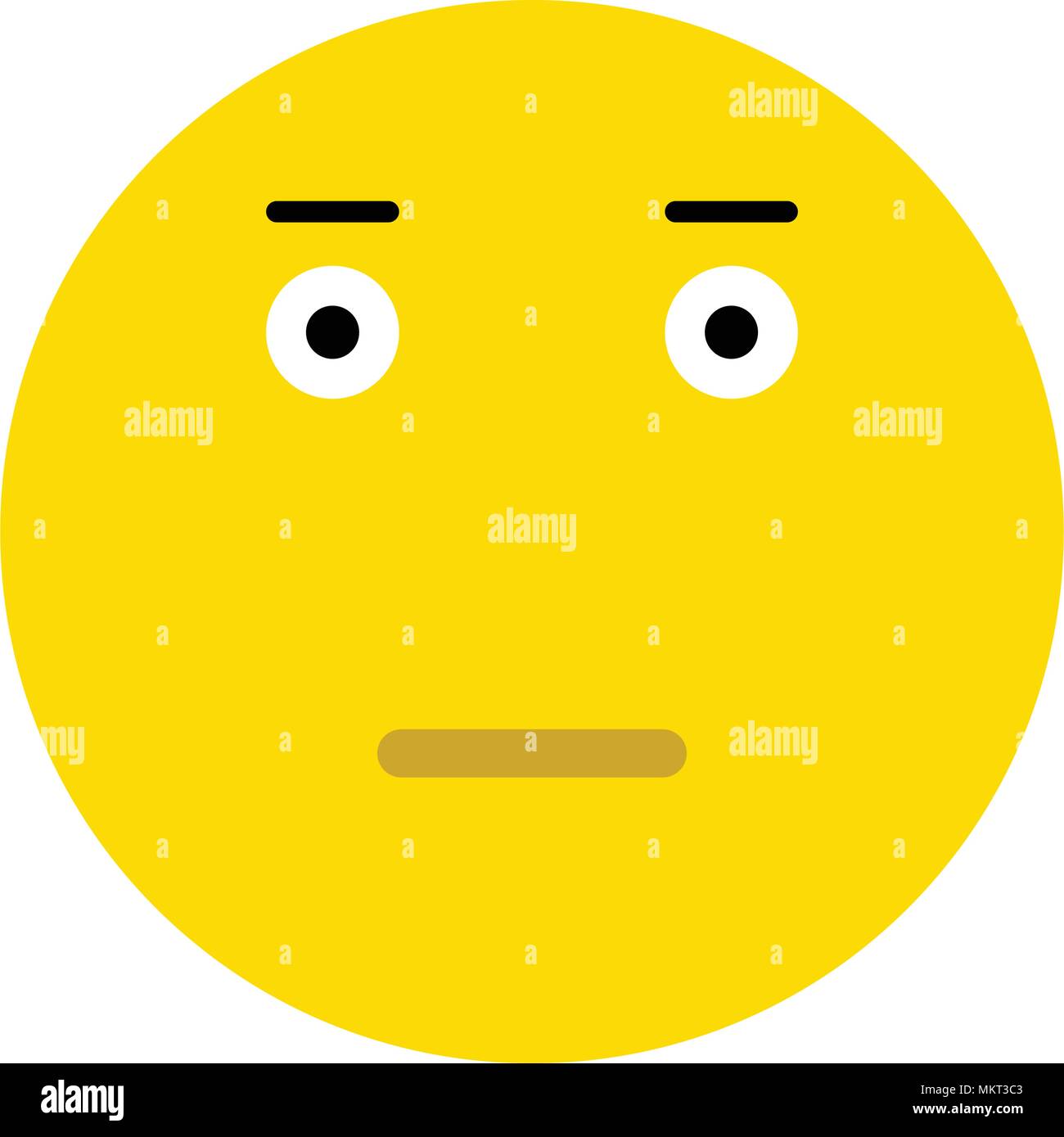 Carino sorpreso emoticon, isolati su sfondo bianco Illustrazione Vettoriale