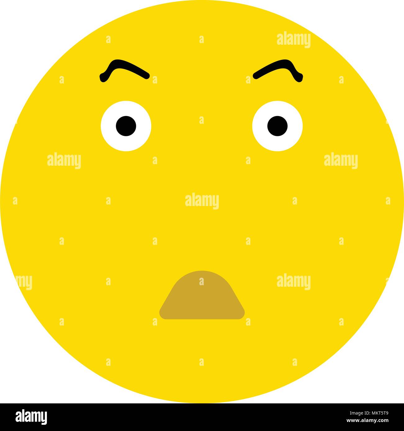 Carino sorpreso emoticon, isolati su sfondo bianco Illustrazione Vettoriale