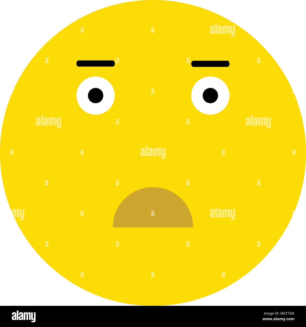 Carino sorpreso emoticon, isolati su sfondo bianco Illustrazione Vettoriale