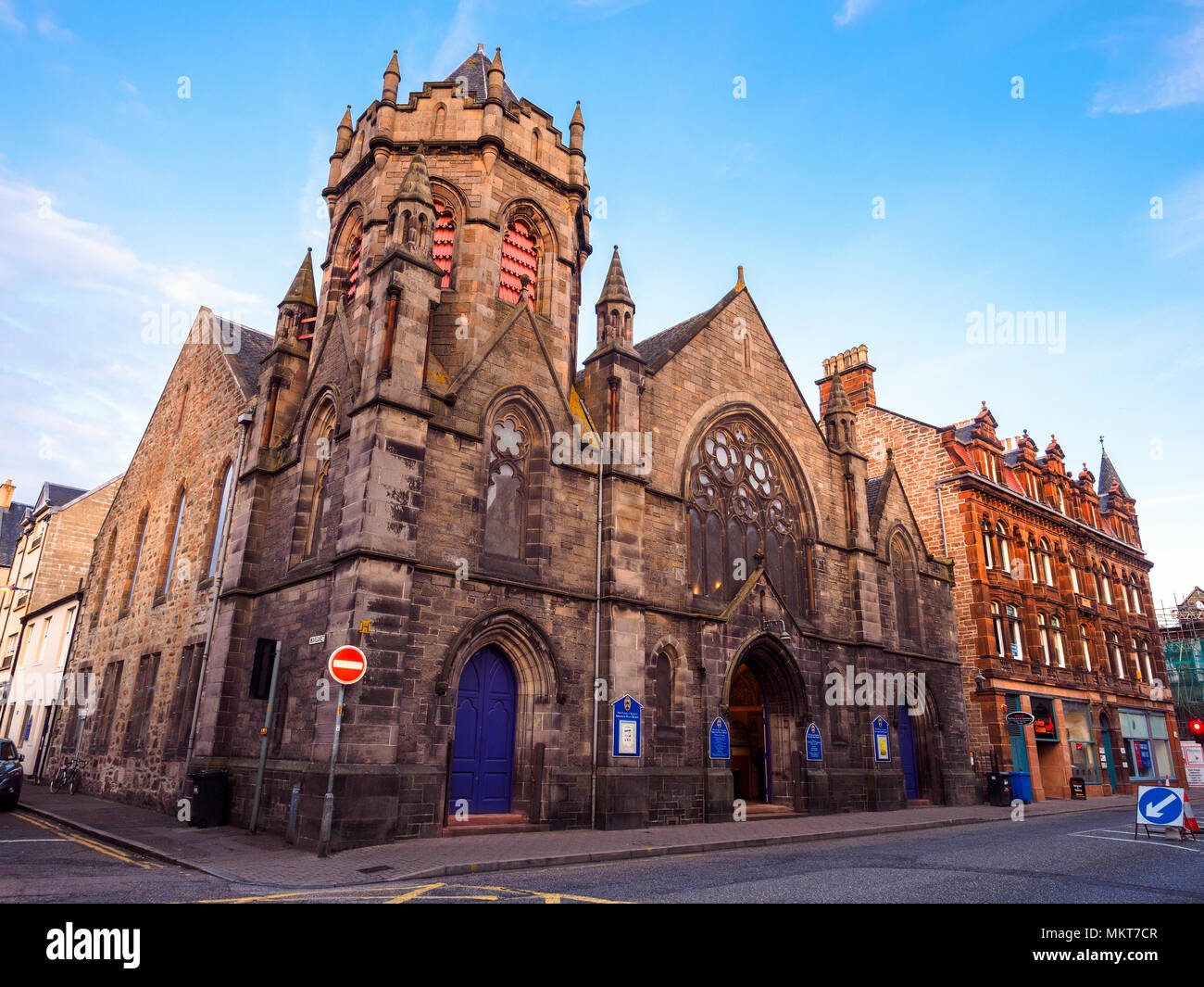 Inverness Oriente Chiesa di Scozia facciata Foto Stock