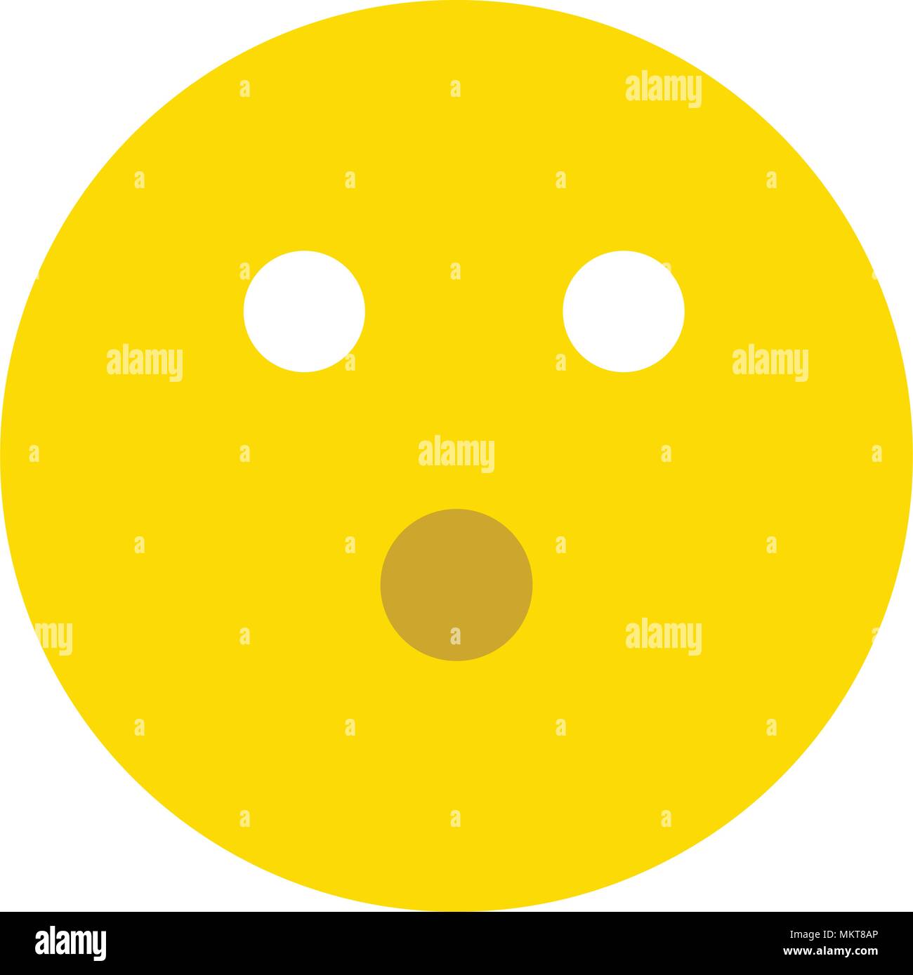 Carino sorpreso emoticon, isolati su sfondo bianco Illustrazione Vettoriale