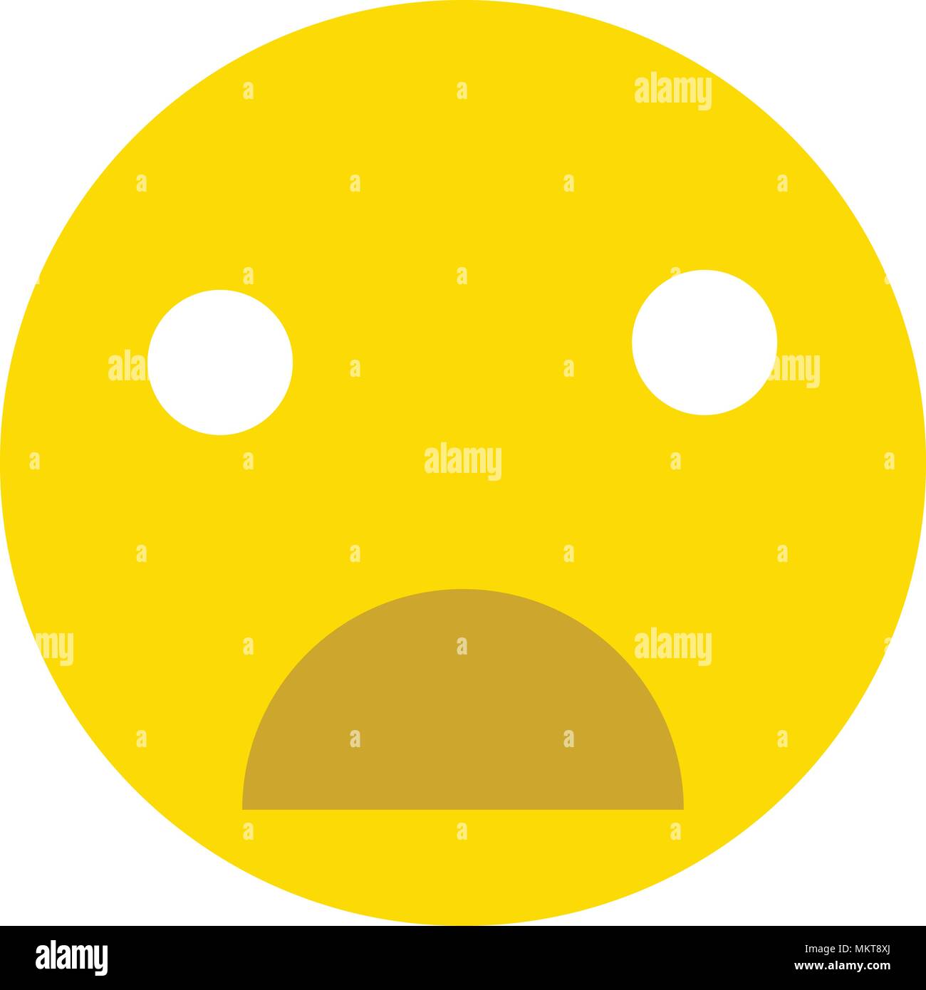 Carino sorpreso emoticon, isolati su sfondo bianco Illustrazione Vettoriale