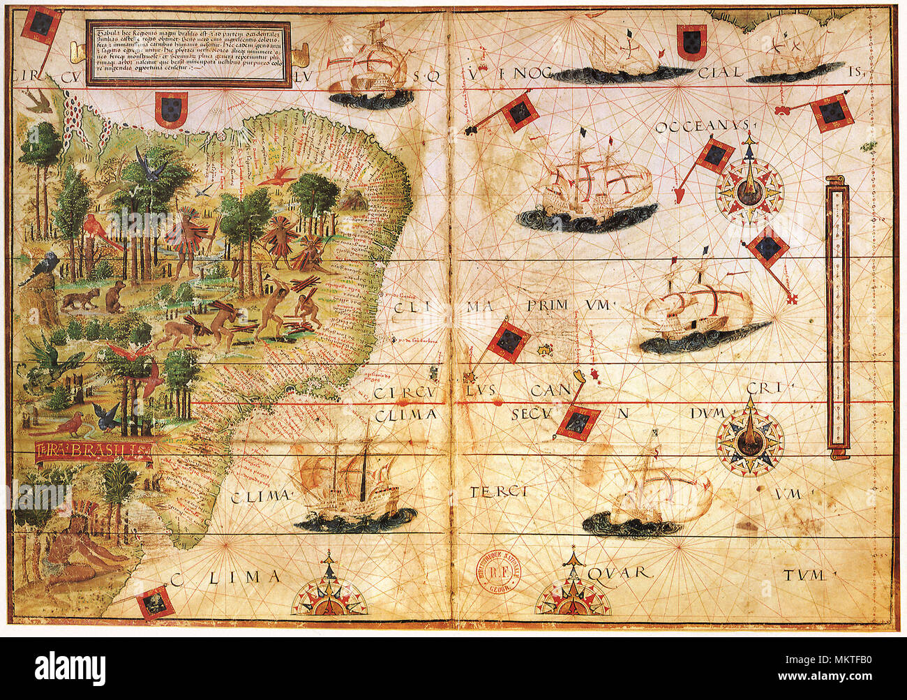 Mappa di Brasile 1519 Foto Stock