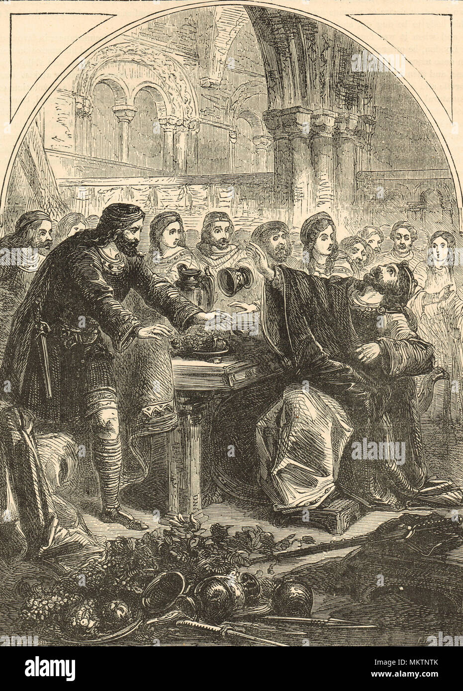La morte di Harthacnut dopo la tostatura la sposa, mentre partecipavo ad un matrimonio a Lambeth, 8 giugno 1042 Foto Stock