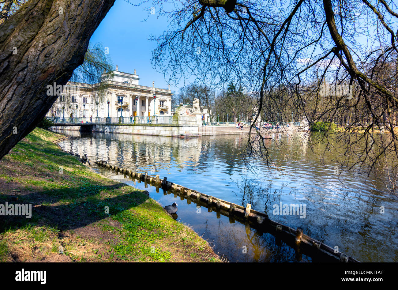 Lazienki Park e il palazzo reale di Varsavia, Polonia Foto Stock