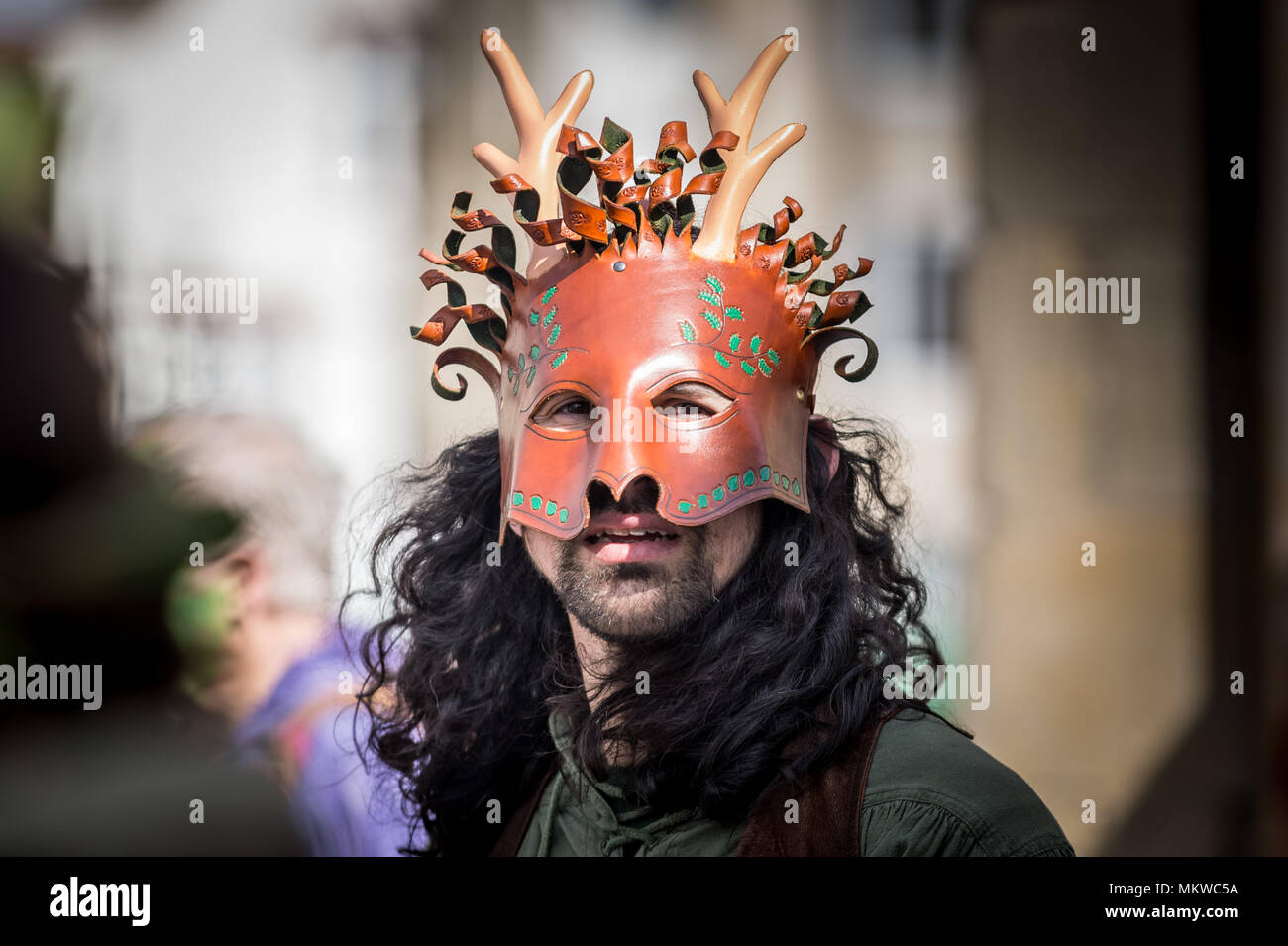 Beltane celebrazioni il giorno di maggio in Glastonbury per festeggiare l arrivo dell'estate. Foto Stock