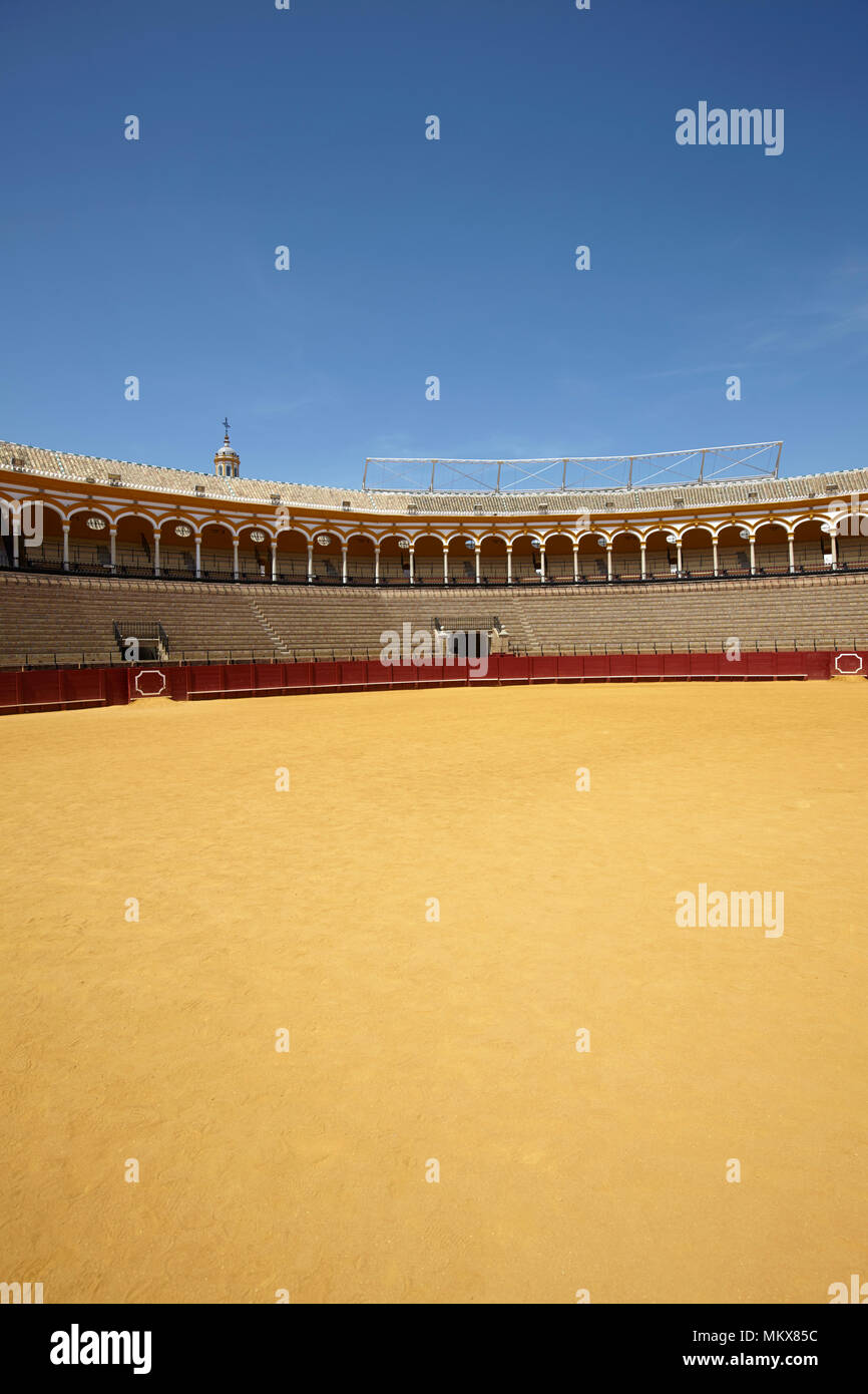 L'Arena di Plaza de Toros, Siviglia, Spagna Foto Stock