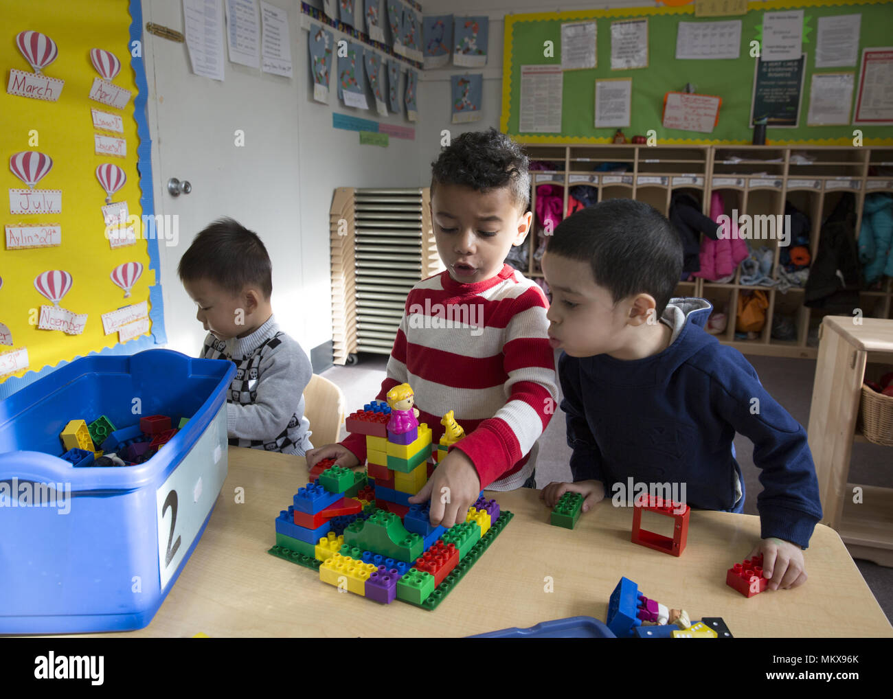Lower East Side multi etnico scuola materna a Manhattan, New York City. Foto Stock