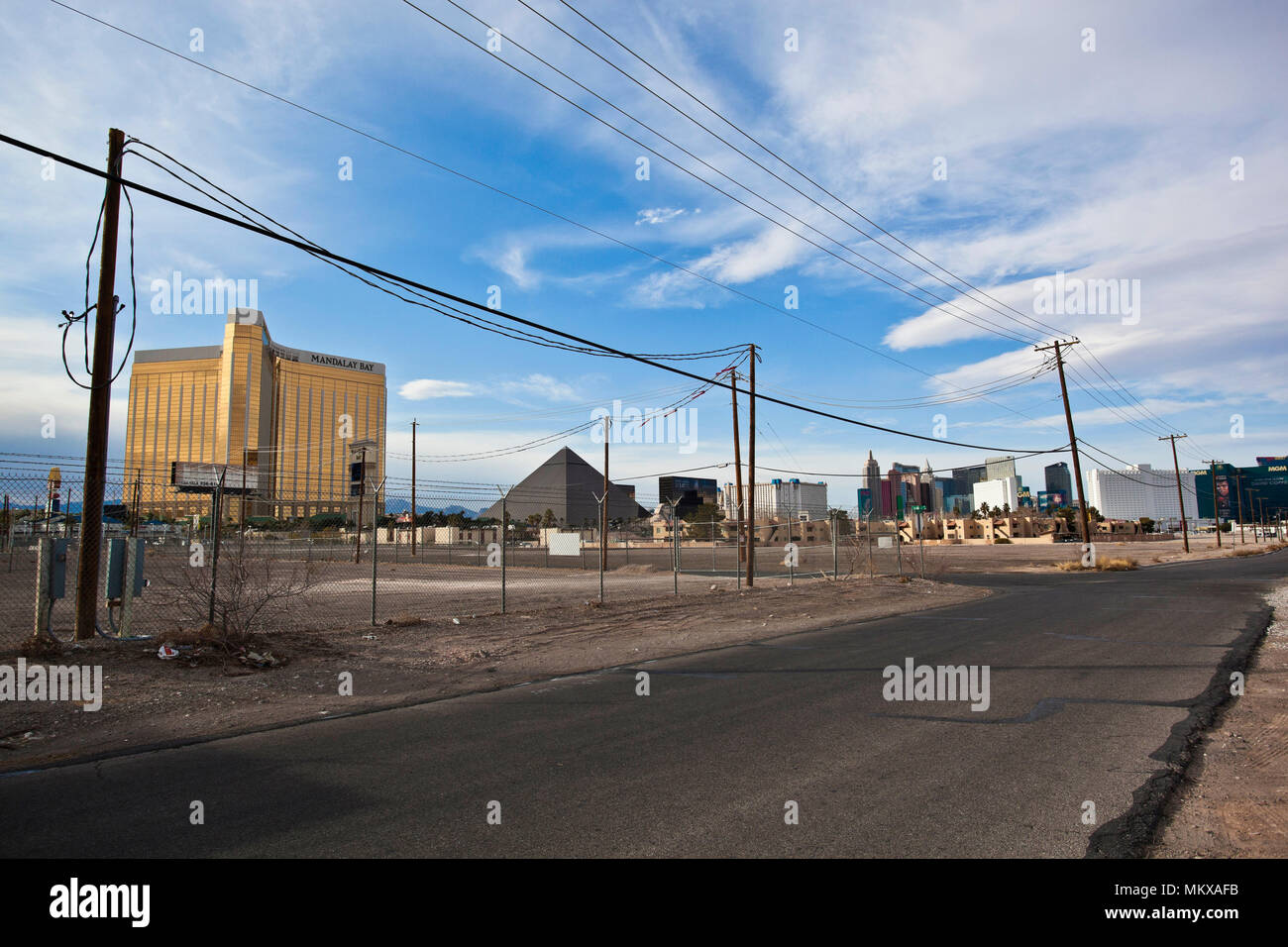 'Nastro' di Las Vegas come visto da un meno glamour della città Foto Stock