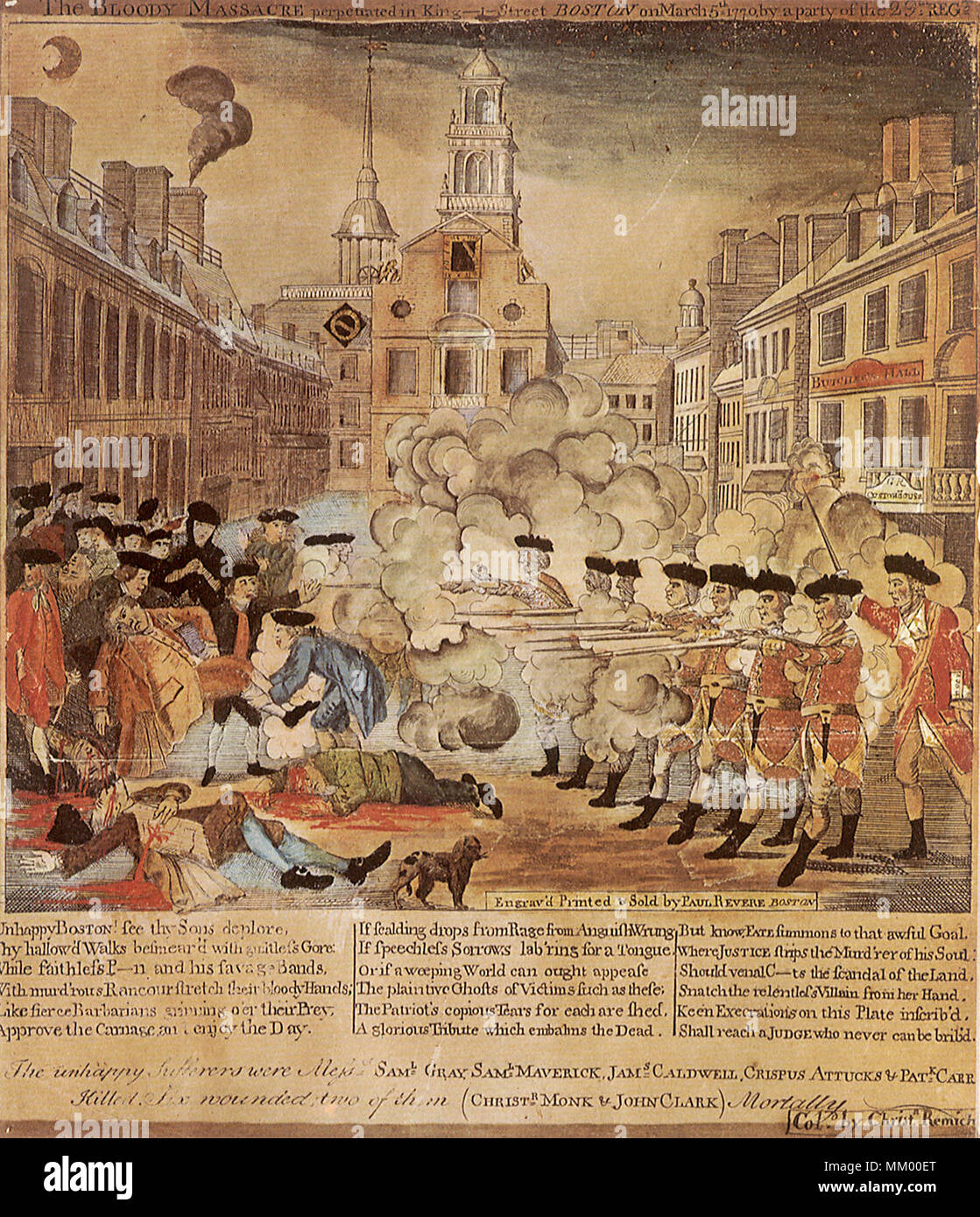 Il massacro di Boston. Boston. 1770 Foto Stock