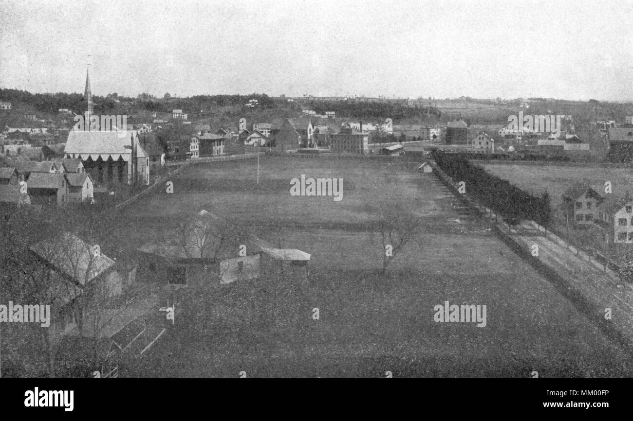 Vista a ovest dal Municipio. Wakefield. 1875 Foto Stock