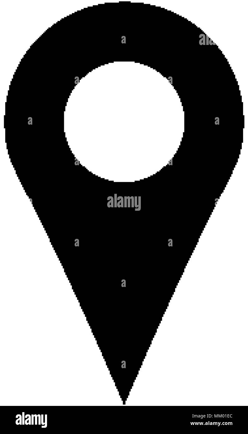 Posizione semplice icona pin isolato su sfondo bianco Illustrazione Vettoriale