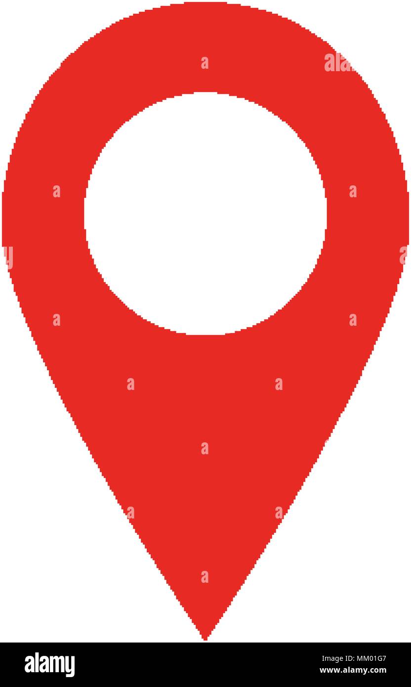 Mappa rosso posizione pin. Piatto semplice illustrazione Illustrazione Vettoriale