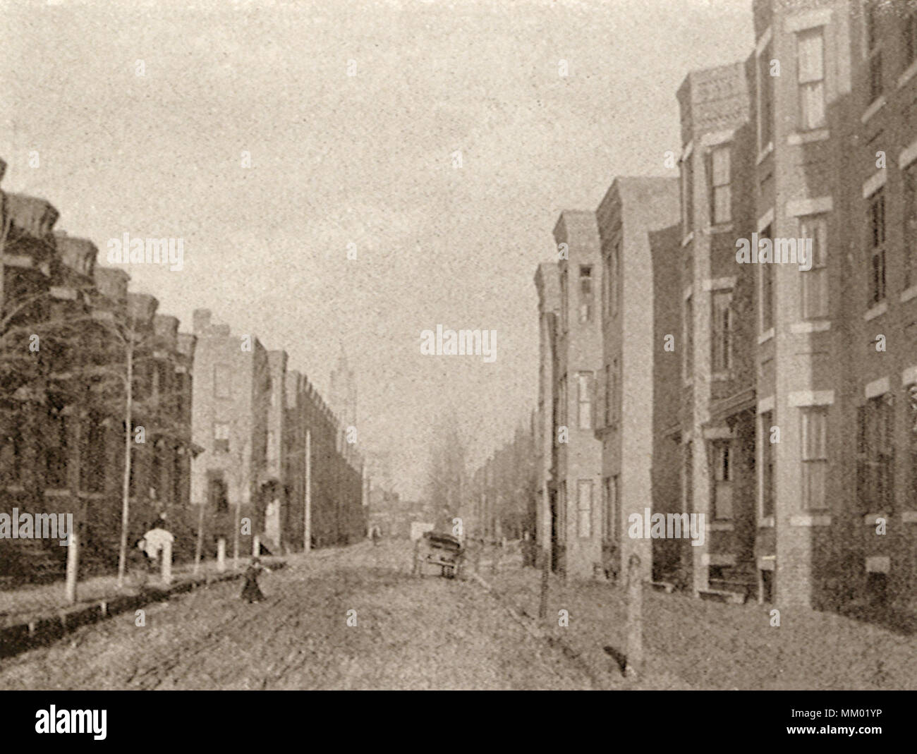 Newton Street. Holyoke. 1891 Foto Stock