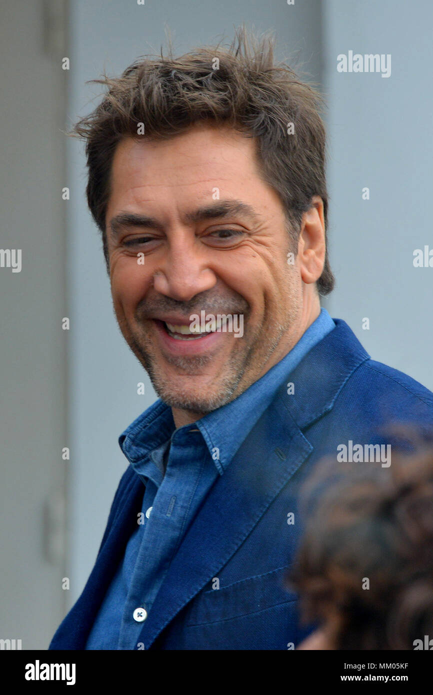 Settantunesima Cannes Film Festival 2018, celebrità sightseeing. Penelope Cruz, Javier Bardem lascia il photocall. Foto Stock