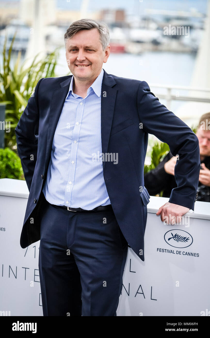 Cannes, Francia. 9 maggio 2018. Regista Sergei Loznitsa a photocall per Donbass mercoledì 9 maggio 2018 come parte della settantunesima Cannes Film Festival tenutosi presso il Palais des Festivals, Cannes. Nella foto: Sergei Loznitsa. Foto di Julie Edwards. Foto Stock