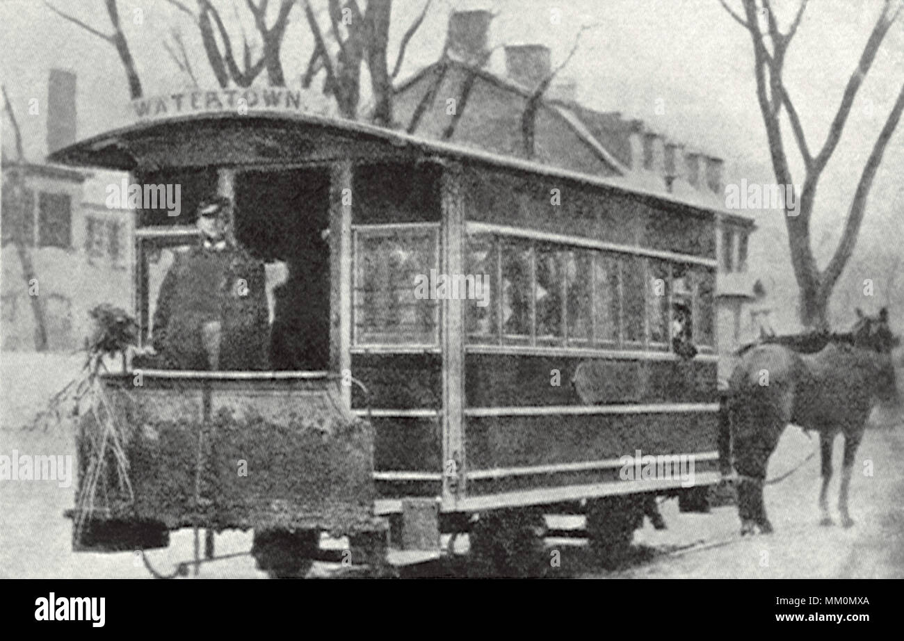 Primo cavallo auto in Watertown. 1857 Foto Stock