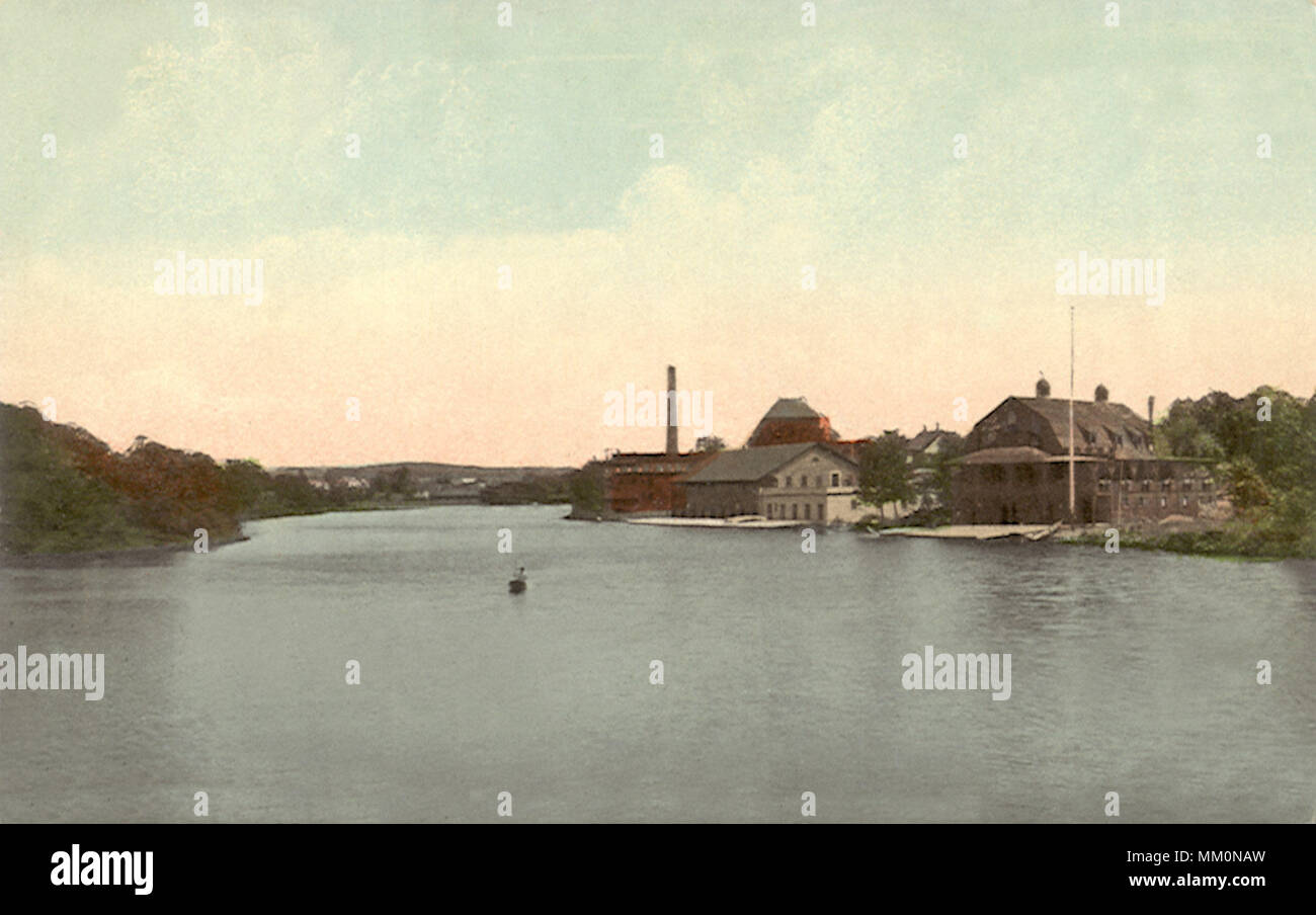 Vista del fiume Charles. Waltham. 1910 Foto Stock