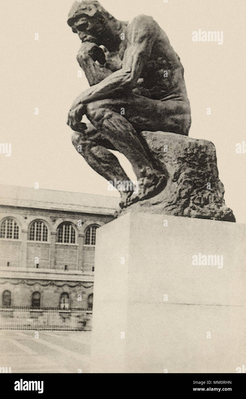 Il pensatore di Rodin. Parigi. 1915 Foto Stock