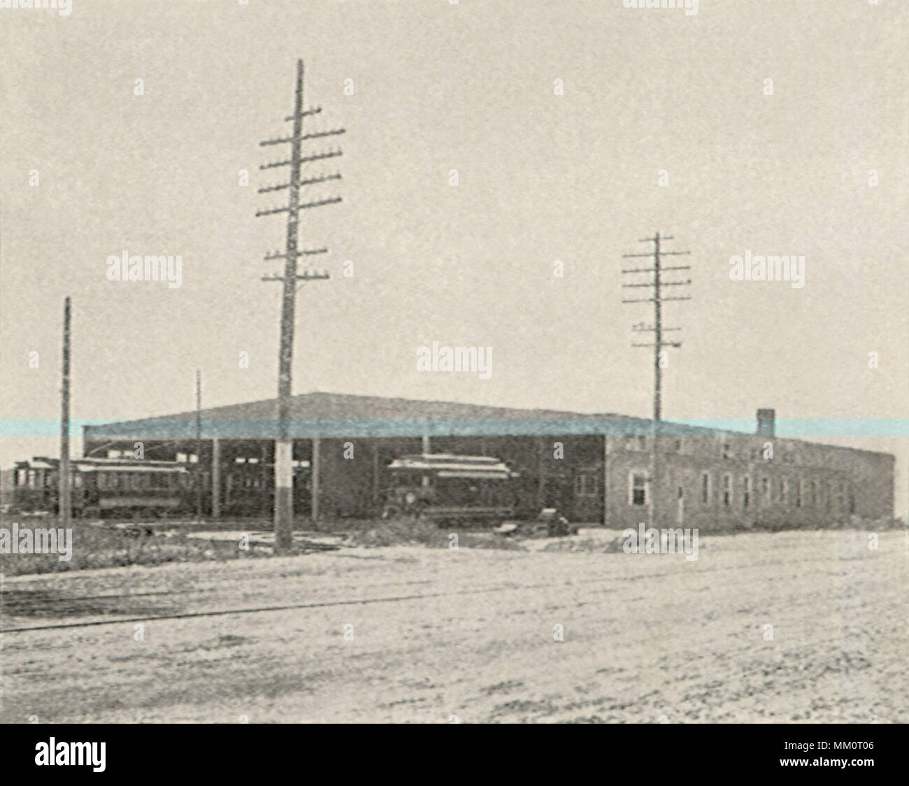 Trolley Car Edificio adibito allo stoccaggio. Bangor. 1906 Foto Stock